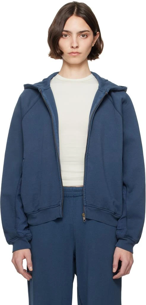 SKIMS Blue French Terry Relaxed Zip Up Hoodie 1