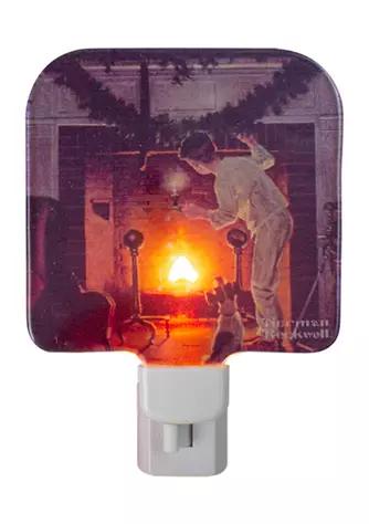 Northlight 6Inch Norman Rockwell Is He Coming Glass Christmas Night Light