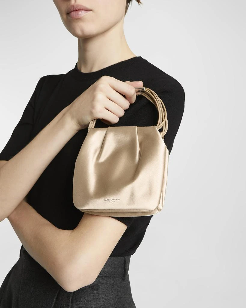 Yves Saint Laurent Mini Pochon Satin Top-Handle Bag 5