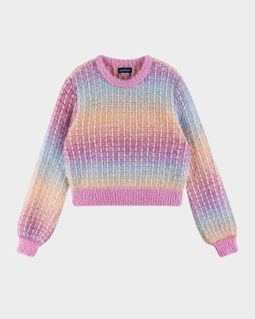 Andy & Evan Girl's Cropped Multicolor Sweater, Size 7-16