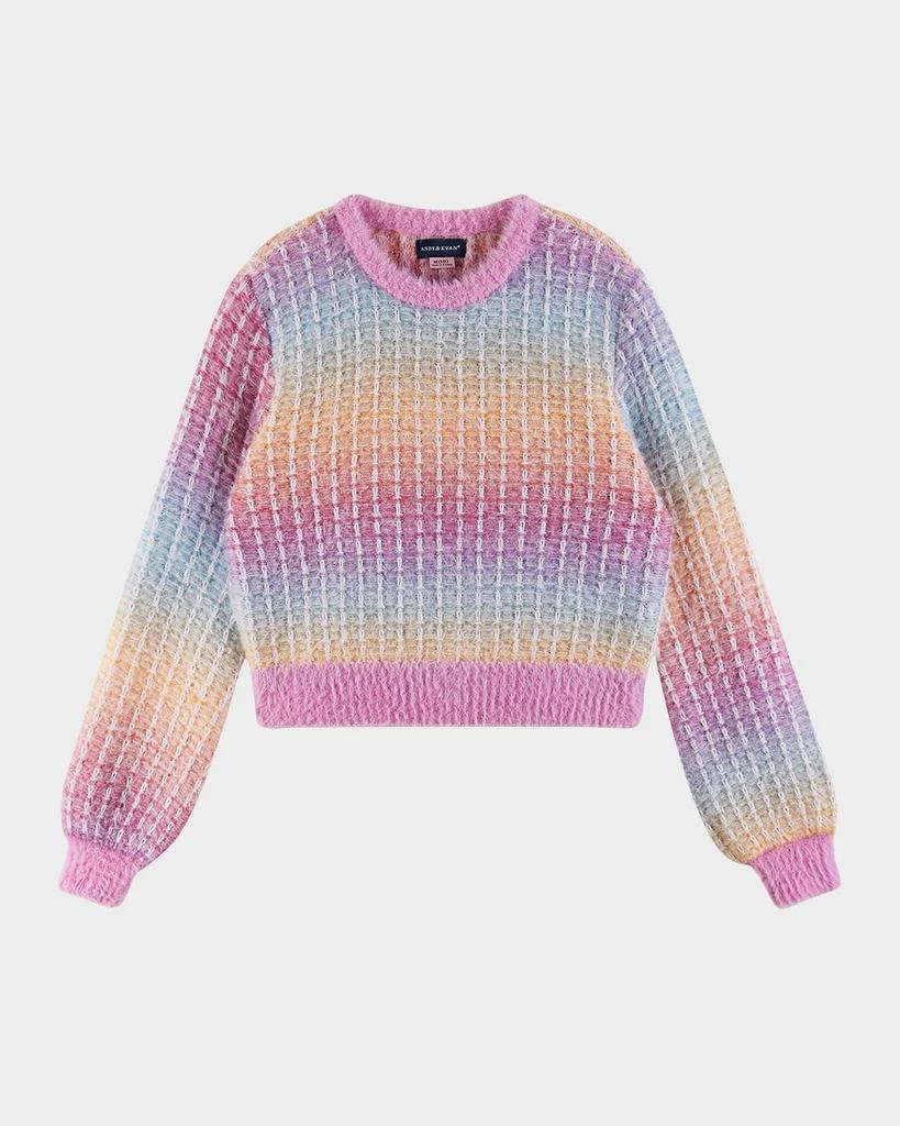 Andy & Evan Girl's Cropped Multicolor Sweater, Size 7-16 1