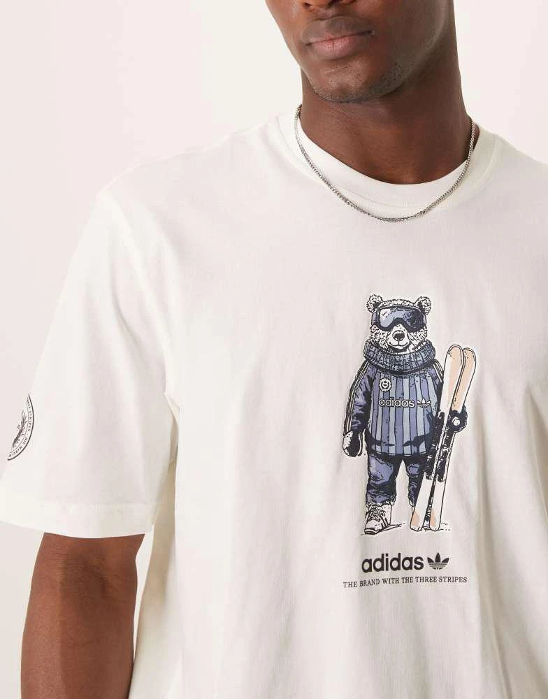 Adidas adidas Originals bear graphic t-shirt in cream 2