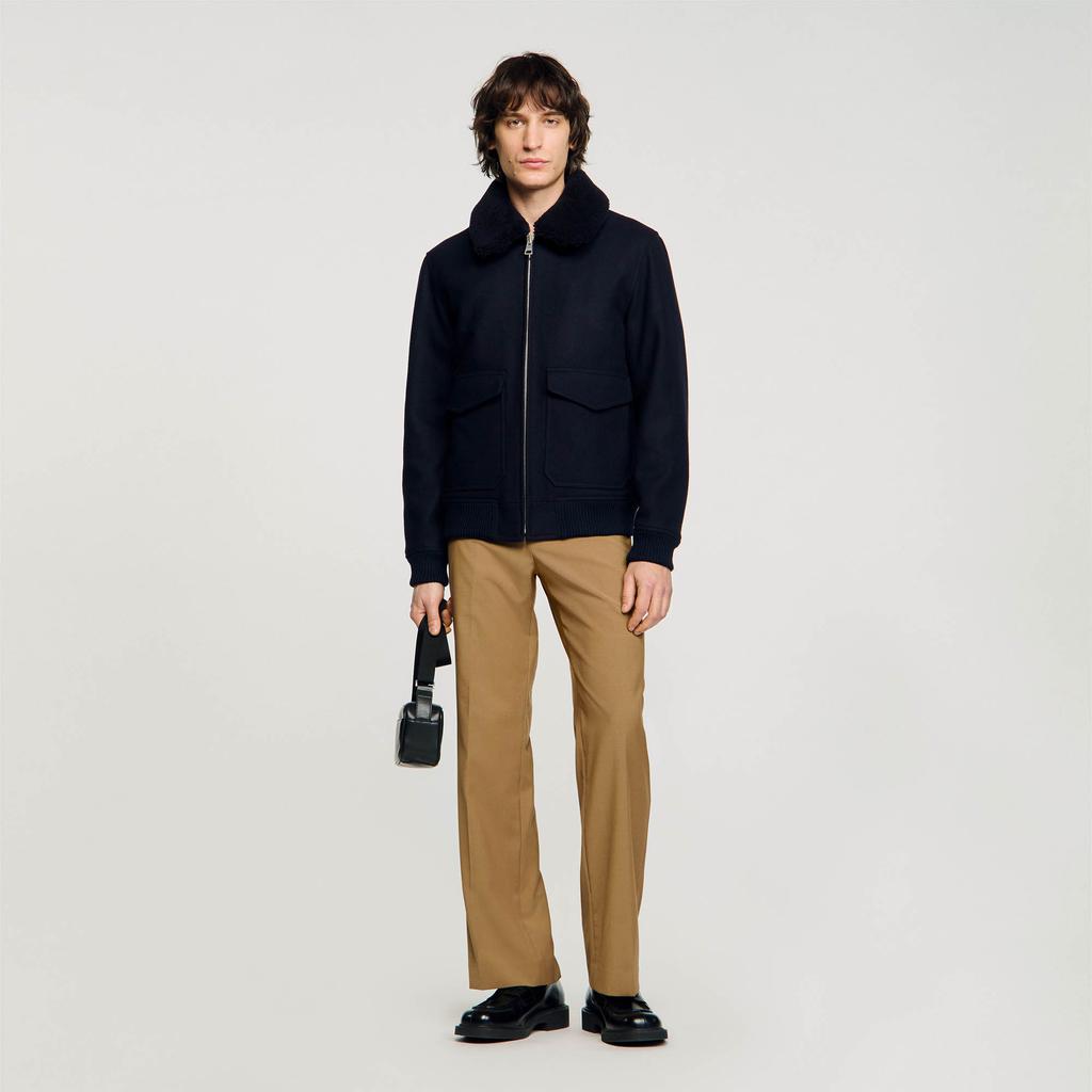 Sandro Wool aviator jacket