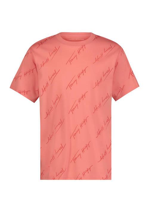 Tommy Hilfiger Hilfiger Boys 8 20 Angled Script Printed T Shirt
