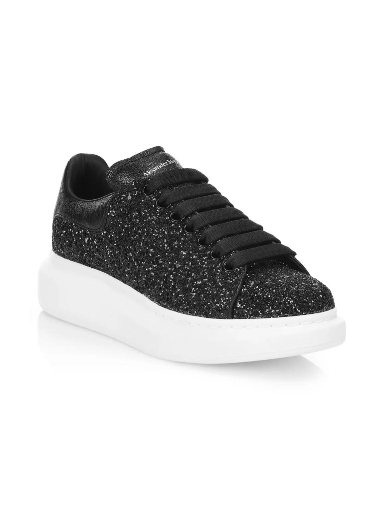 Alexander McQueen Women's Glitter Leather Platform Sneakers