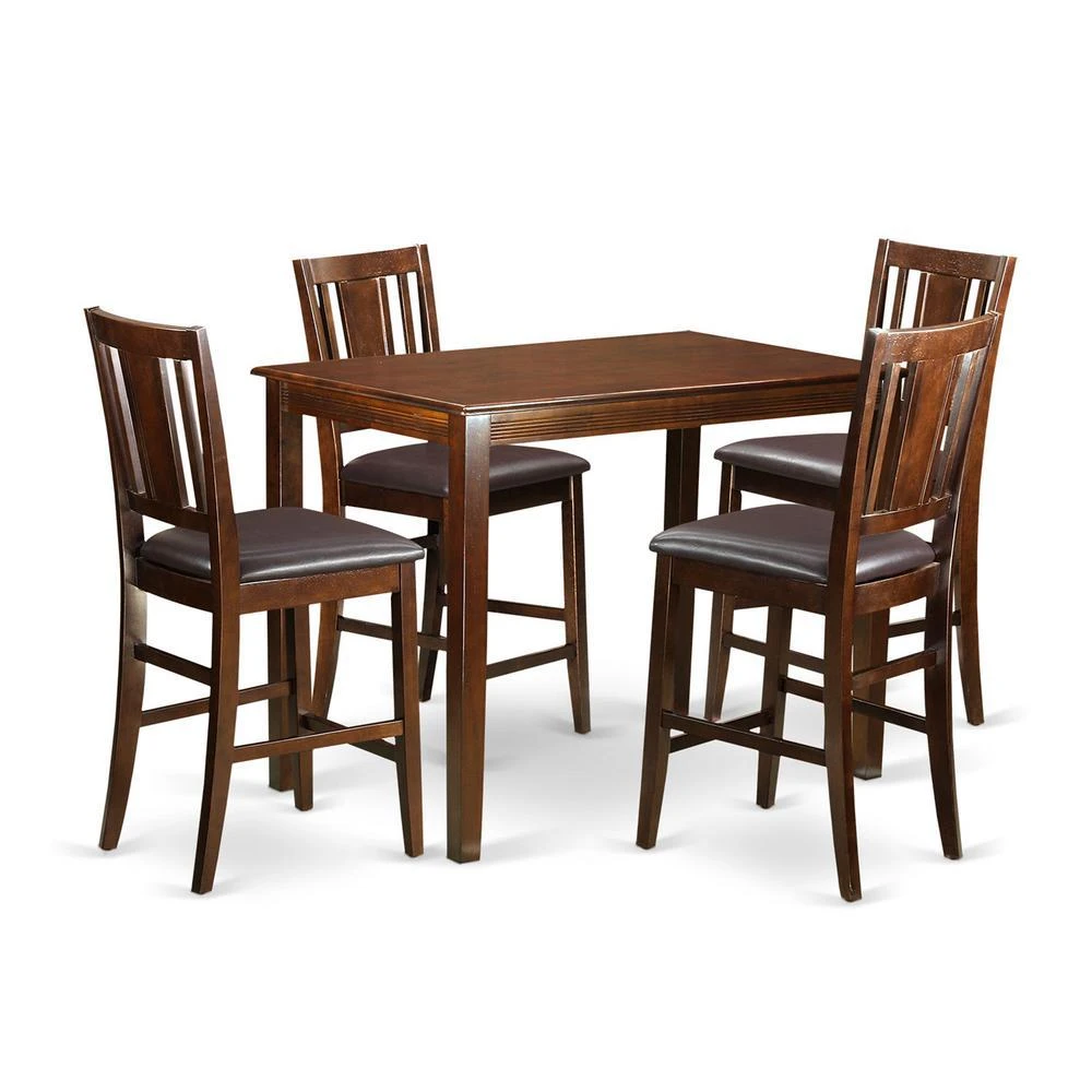 East West Furniture 5  PC  counter  height  Dining  room  set-pub  Table  and  4  Kitchen  bar  stool 2