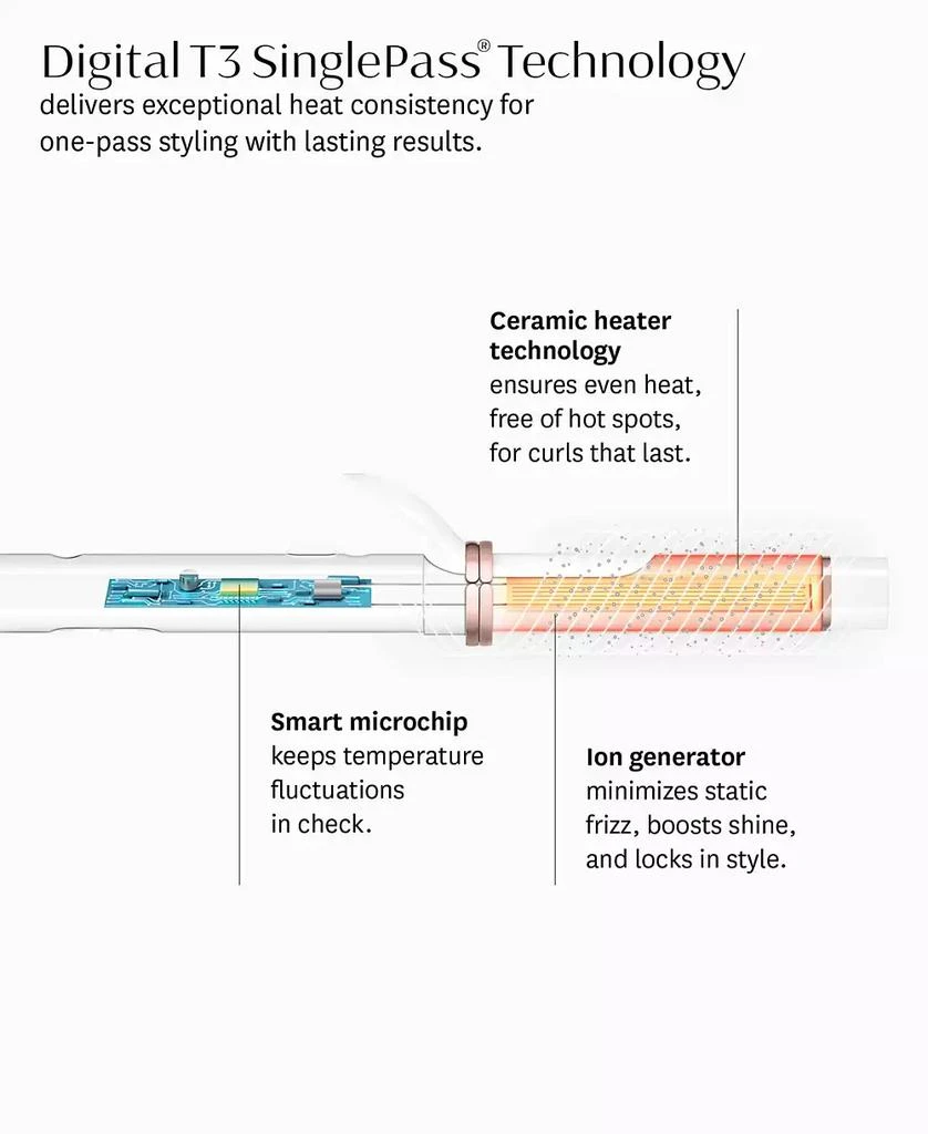 T3 CurlWrap 1.25" Automatic Rotating Curling Iron with Long Barrel 10