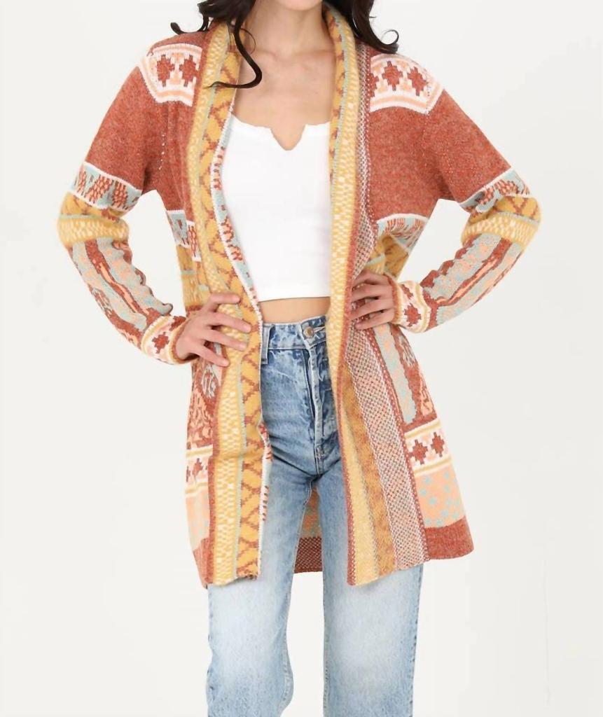 Angie Angie - Cozy Aztec Cardigan Sweater