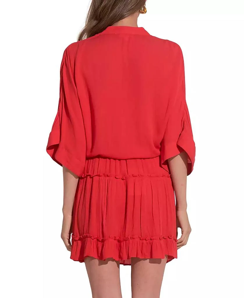 Elan Women's Tie-Front 3/4-Sleeve V-Neck Blouse 2