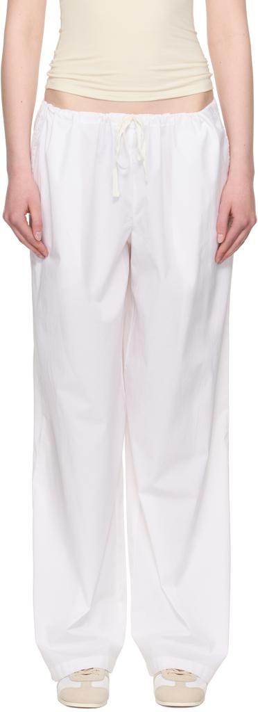 SKIMS White Cotton Poplin Straight Leg Pyjama Pants
