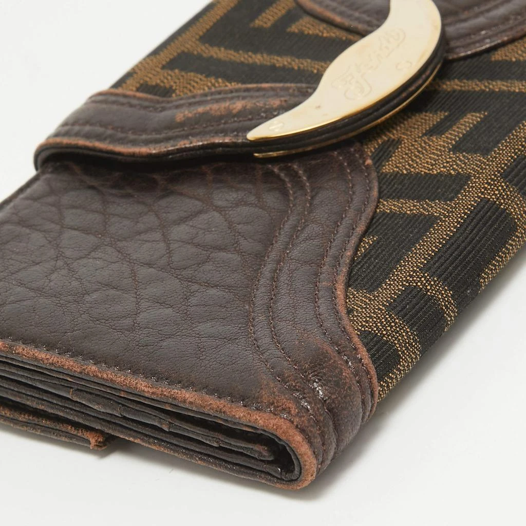 Fendi Fendi Tobacco Zucca Canvas and Leather Spy Continental Wallet 12