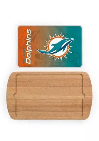 Toscana NFL Miami Dolphins Billboard Glass Top Serving Tray