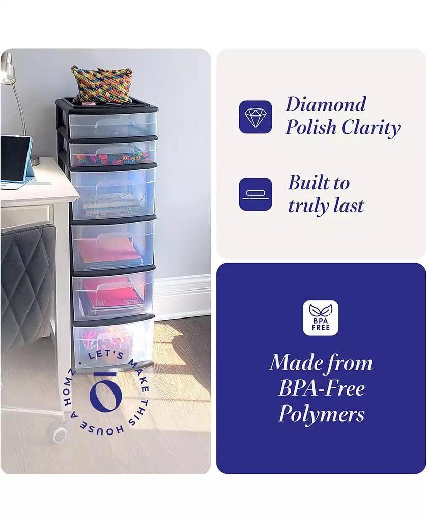 Homz 6-Drawer Plastic Bedroom
Closet Organizer Storage 4