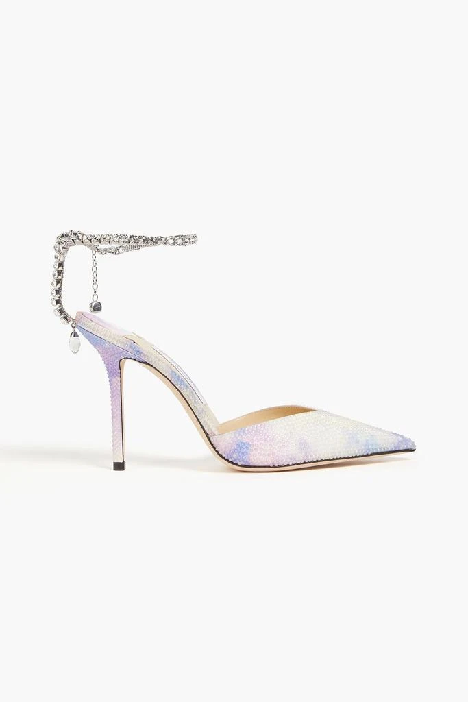 Jimmy Choo Saeda 100 embellished satin pumps 1
