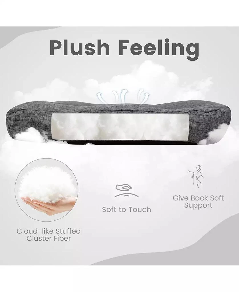 SUGIFT 4 Pack 17.5 x 17 Inch U-Shaped Chair Pads with Polyester Cover-Grey 3