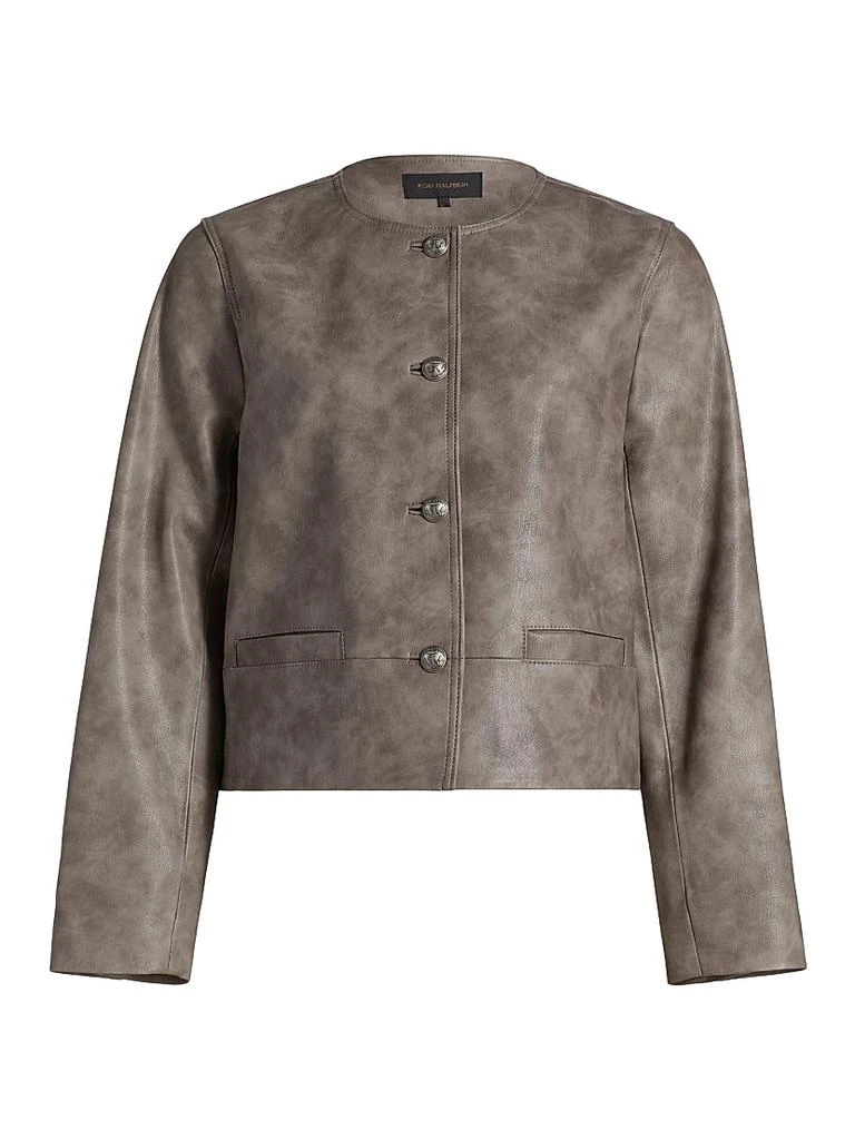 Kobi Halperin Lyles Denim-Printed Faux Leather Jacket 1