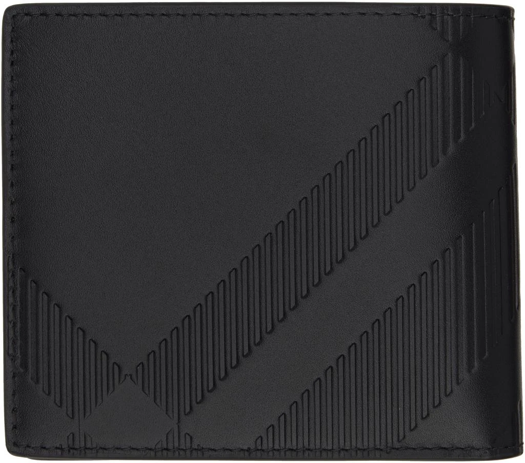 Burberry Black Embossed Check Bifold Wallet 2