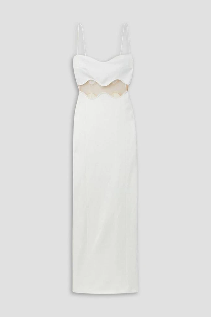GALVAN  LONDON Isola Bella mesh-paneled knitted maxi dress 1