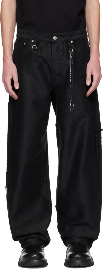 mastermind JAPAN Black Puzzle Wide Straight Fit Jeans 1