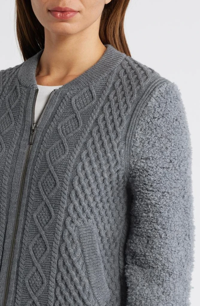 Caslon Cable Zip-Up Bomber Cardigan 4