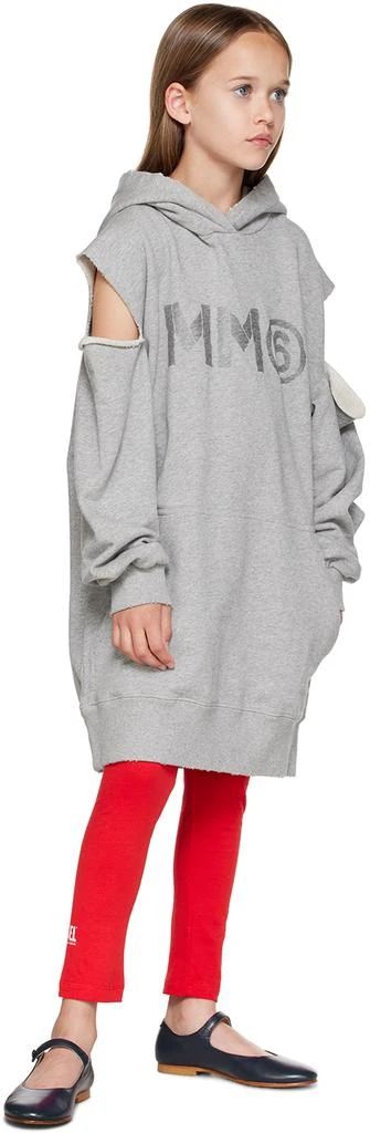 MM6 Maison Margiela Kids Gray Cutout Hoodie 4