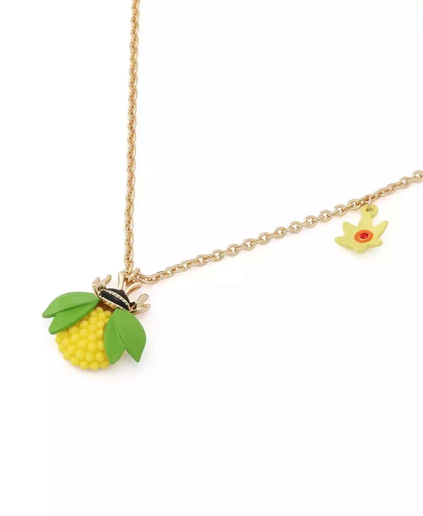 Betsey Johnson Faux Stone Hothouse Bloom Bee Pendant Necklace 2