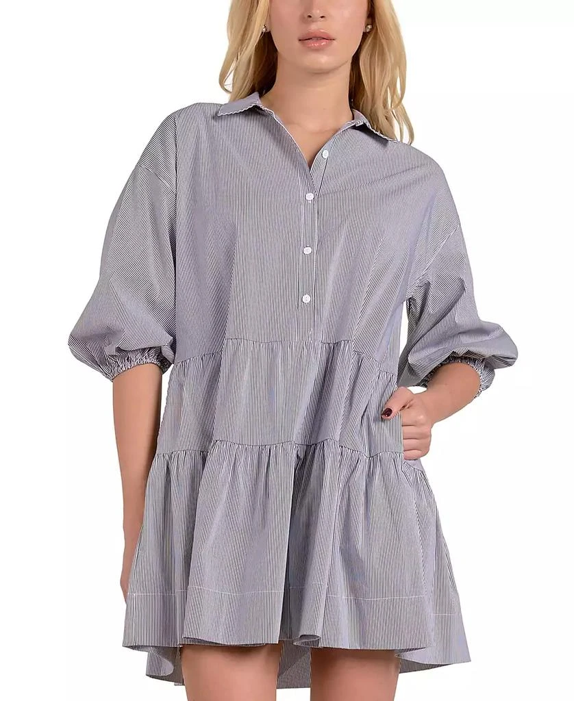 Elan Women's Collared Babydoll Dress 2
