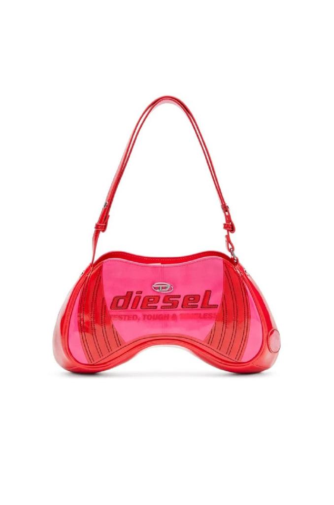 Diesel Curved Glossy Finish Crossbody Bag