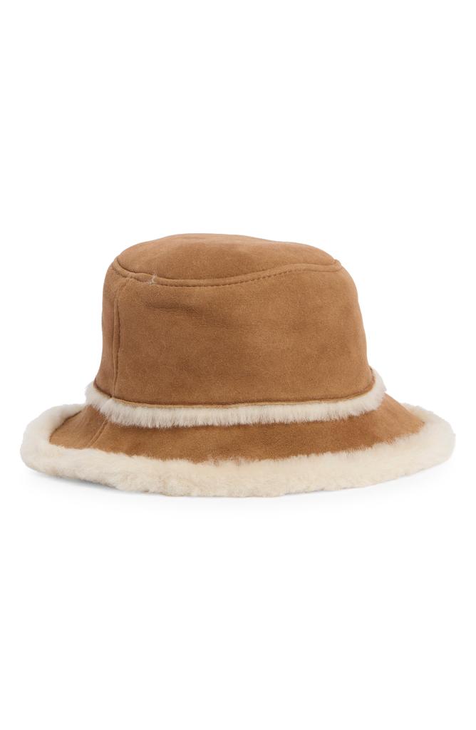 UGG Sheepskin Genuine Shearling Trimmed Bucket Hat
