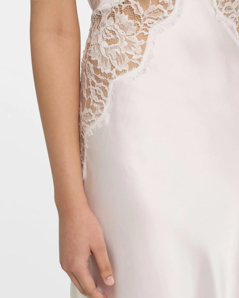 Christine Lingerie Backless Lace & Silk Charmeuse Nightgown 5