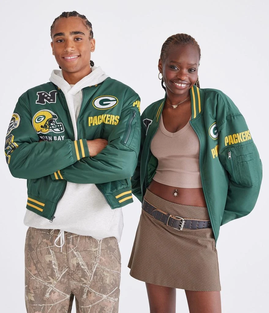 Aeropostale Green Bay Packers Helmet Bomber Jacket 2