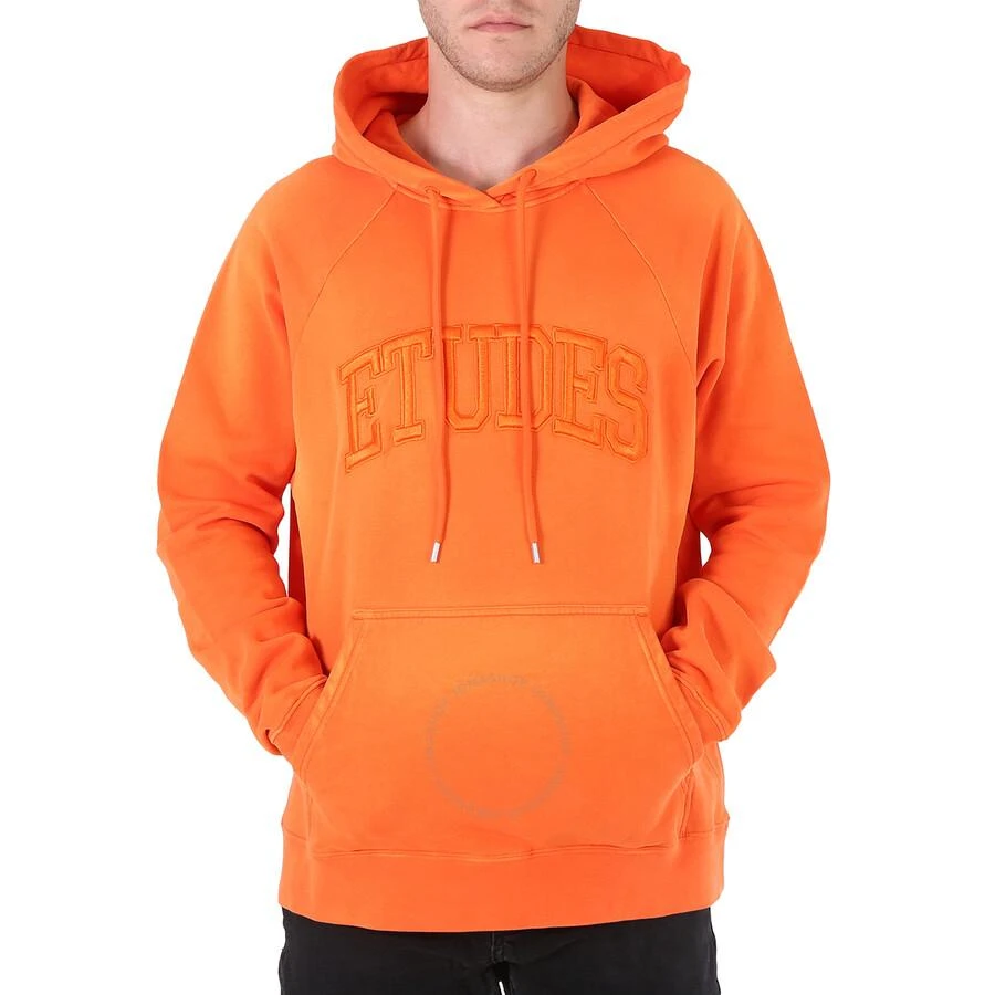 Etudes Men's Orange Racing Logo Cotton Hoodie 1