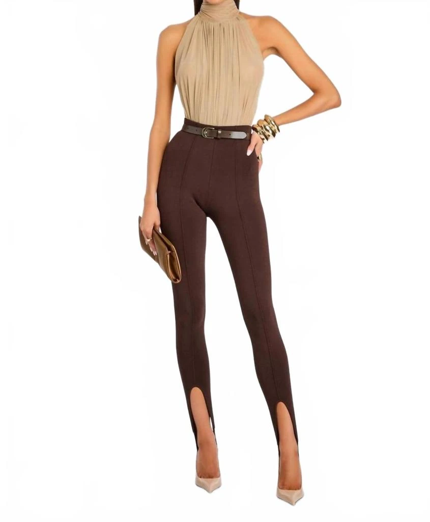 SER.O.YA Kelsey Stirrup Leggings In Slate Brown
