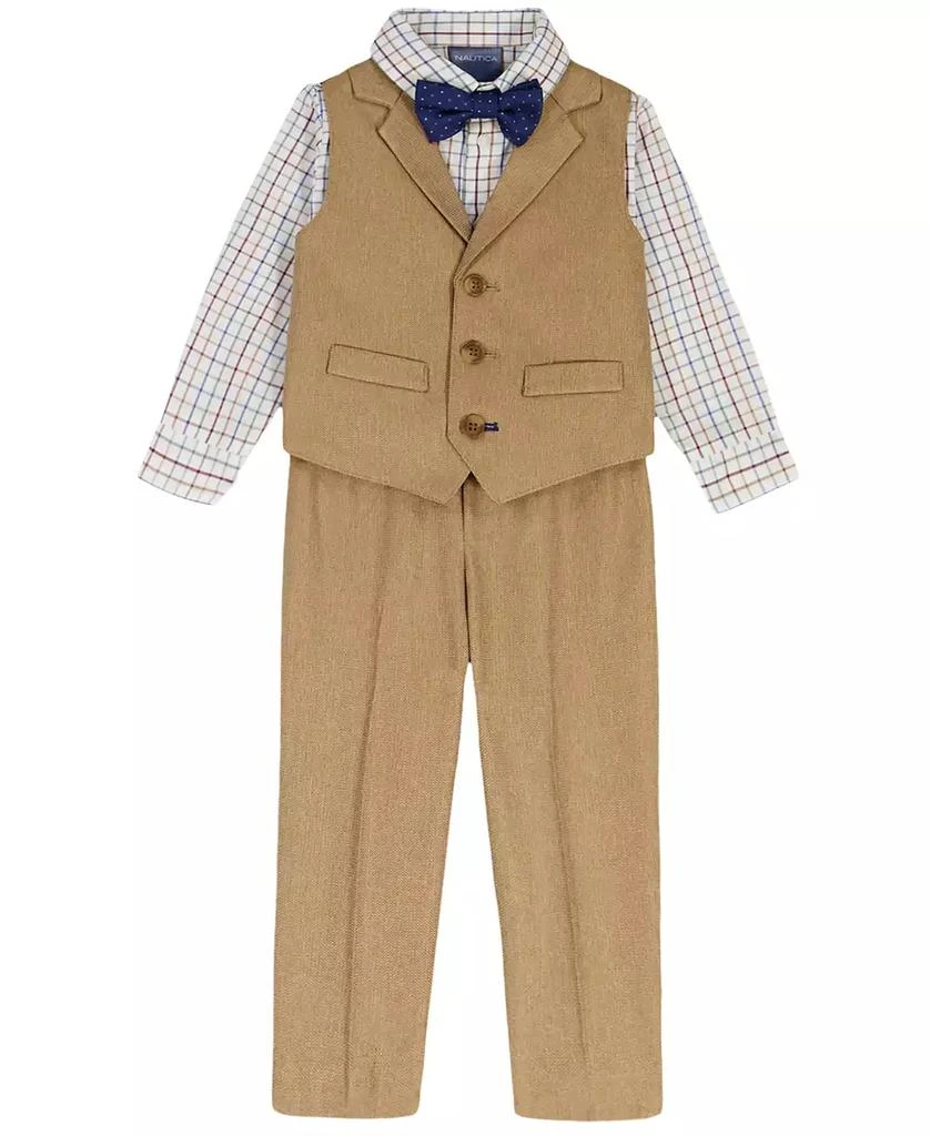 Nautica Baby Boys 4-Piece Heather Herringbone Shirt, Tie, Pant and Vest Set 2
