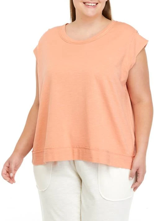 Wonderly Studio Plus Size Sleeveless Slub Terry Muscle Tank 1