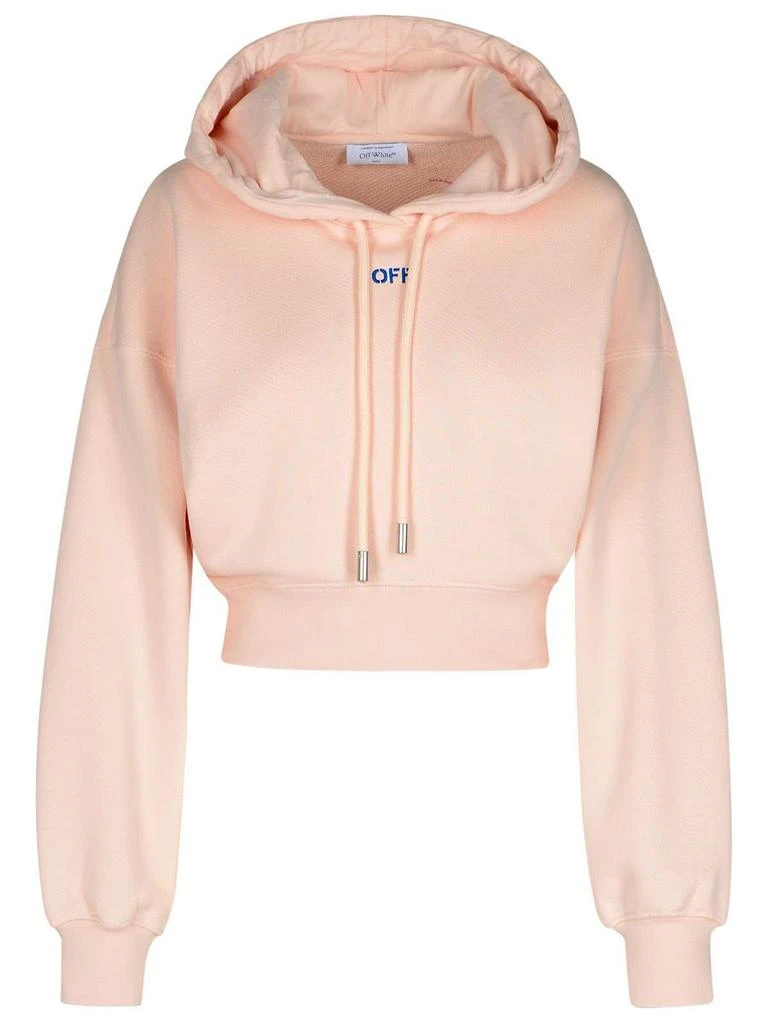 Off-White Off-White Pink Cotton Cropped Sweatshirt 1
