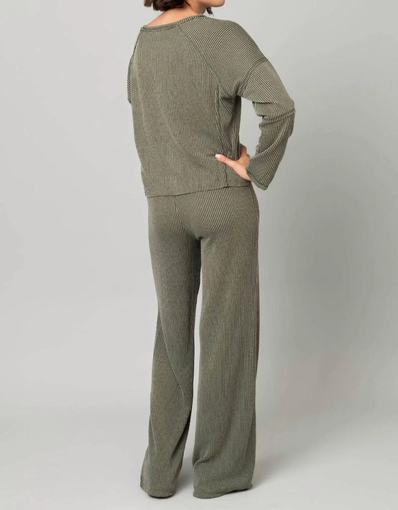 Pine Apparel Pine Apparel - Cable Box Cut Top With Pull On Pant Set 2