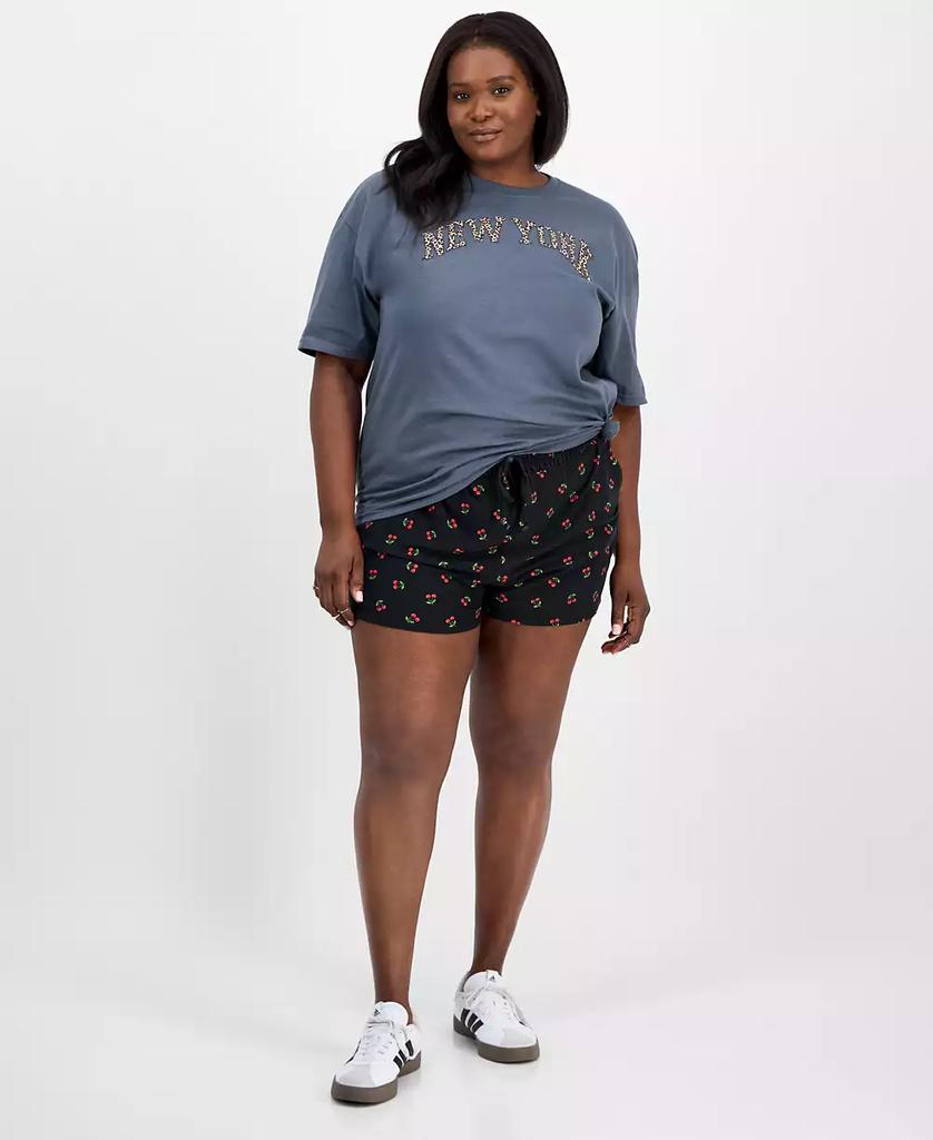 Derek Heart Trendy Plus Size High-Rise Tie-Waist Shorts