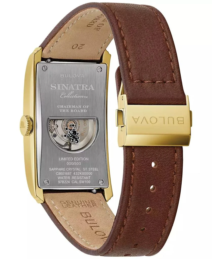 Bulova Men's Automatic Frank Sinatra Chairman of the Board Brown Leather Strap Watch 26mm 3