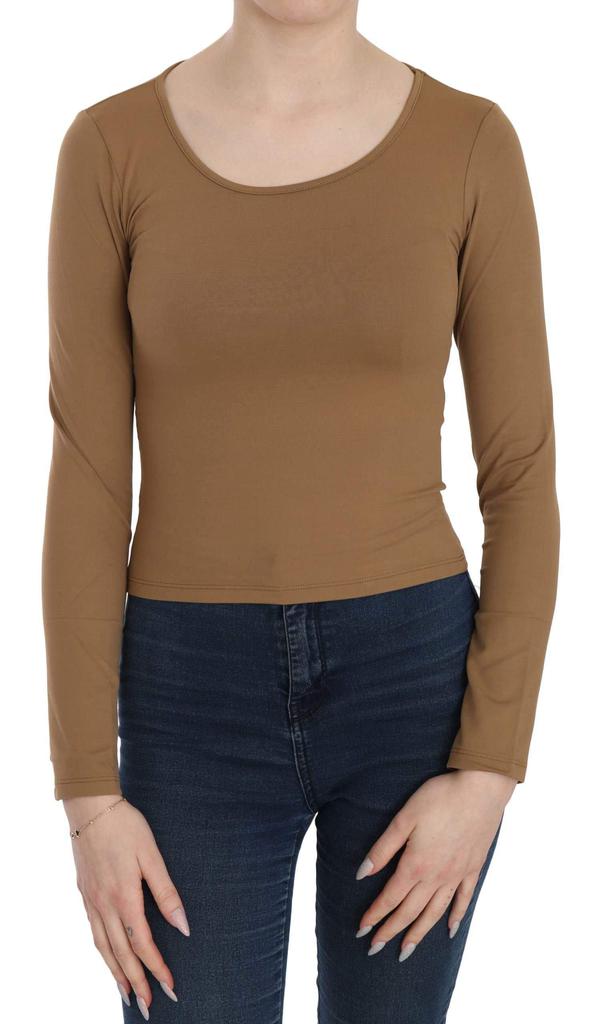 GF Ferre GF Ferre  Long Round Neck Sleeve Fitted Shirt Tops Blouse