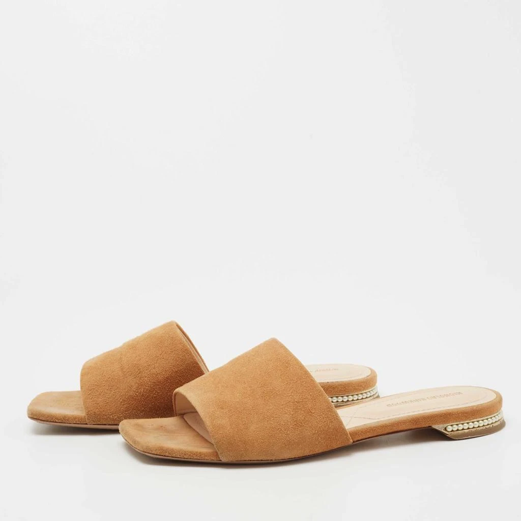 Nicholas Kirkwood Nicholas Kirkwood Tan Suede Pearl Embellished Flat Slides Size 36 2