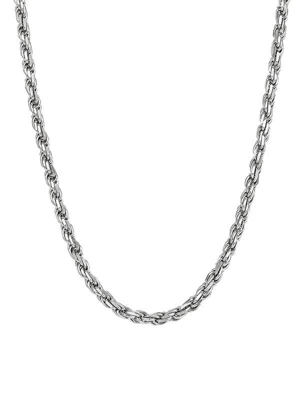 Saks Fifth Avenue Basic Sterling Silver Curb Chain Necklace 1