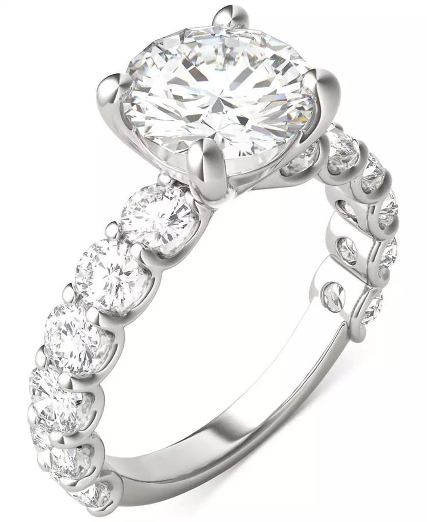 Charles & Colvard Moissanite Solitaire & Trellis-Set Side Stone Ring (3-3/4 ct. t.w.) in 14k White Gold
