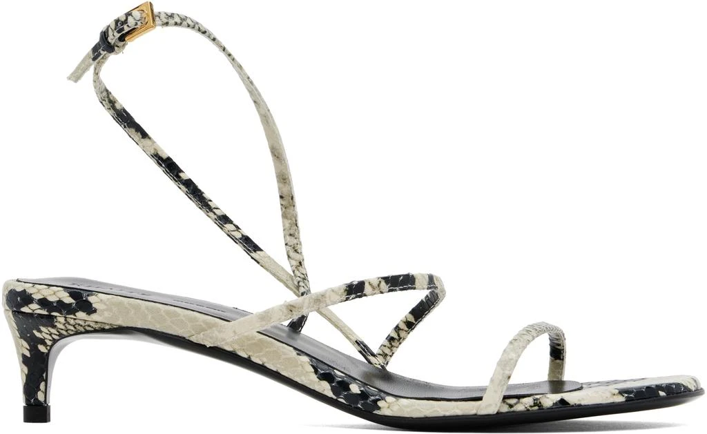 Khaite Beige Loop Kitten Heeled Sandals 1