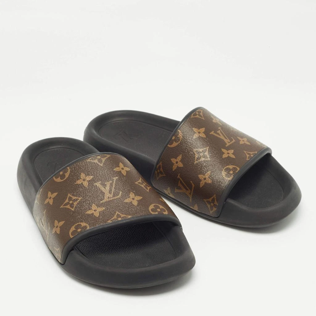 Louis Vuitton Louis Vuitton Brown Monogram Coated Canvas Waterfront Flat Slides Size 42 4