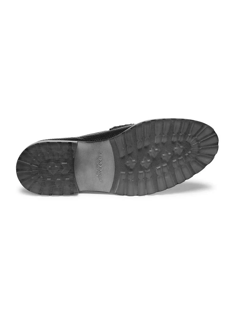 Manolo Blahnik Randy Crystal Lug-Sole Loafers 6