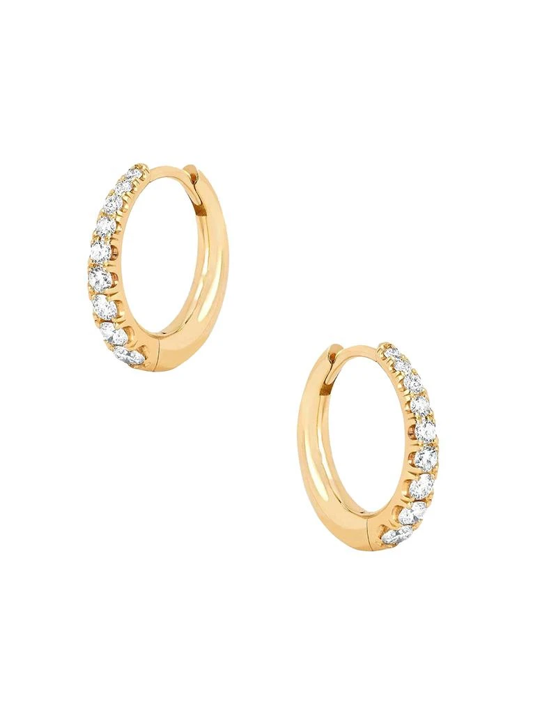 Luv AJ 14K Goldplated Brass
Glass Crystal Huggie Hoop Earrings
