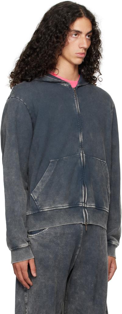Omar Afridi Gray Shabby Full Zipped Hoodie