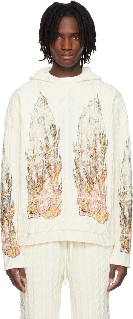 Who Decides War Off-White Flame Glass Cable Knit Hoodie 1
