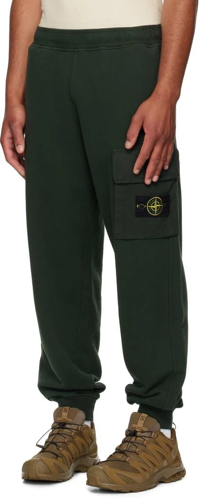 Stone Island Green 6200003 Brushed Organic Cotton Fleece Sweatpants 4